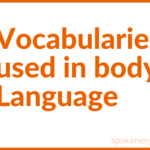 Vocabularies used in body Language