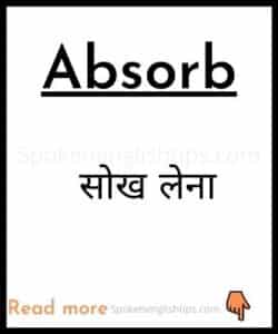 absorb meaning in hindi