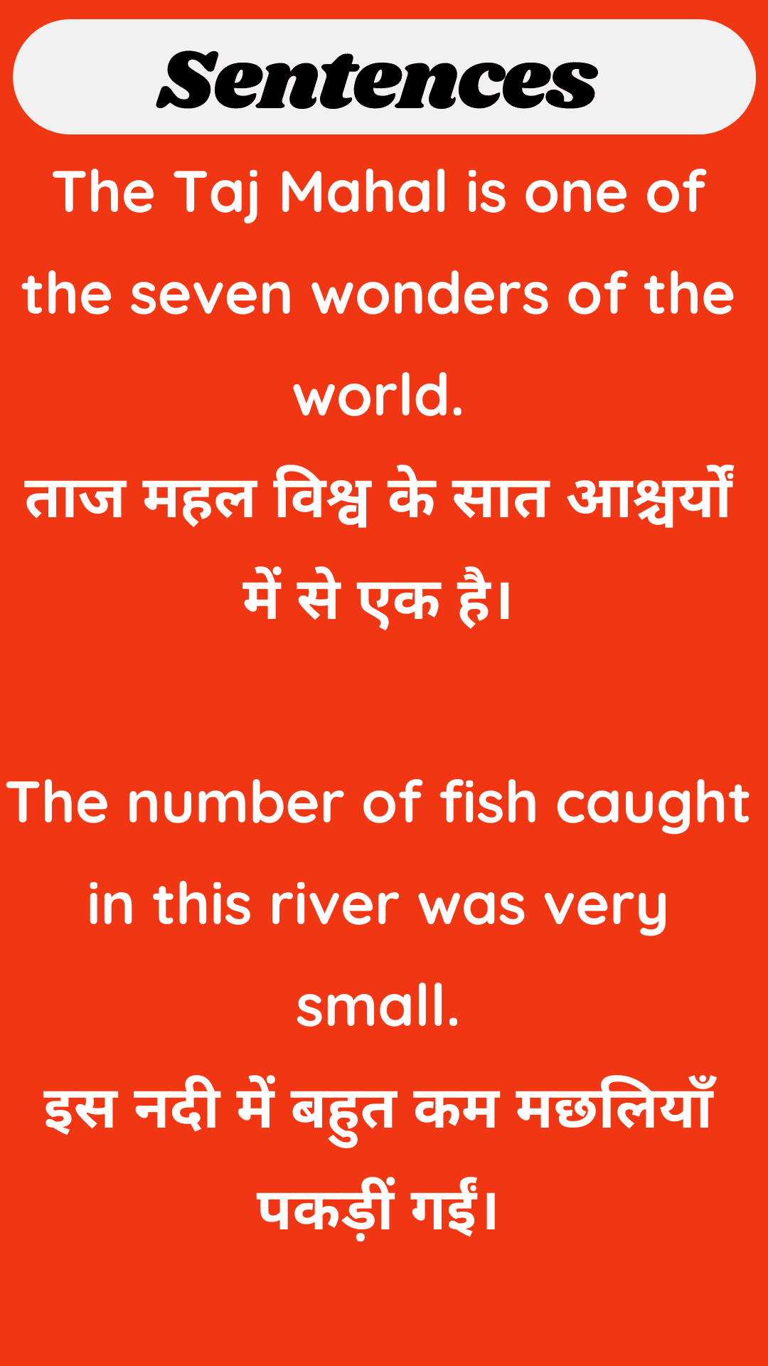 Daily use English sentences in hindi
