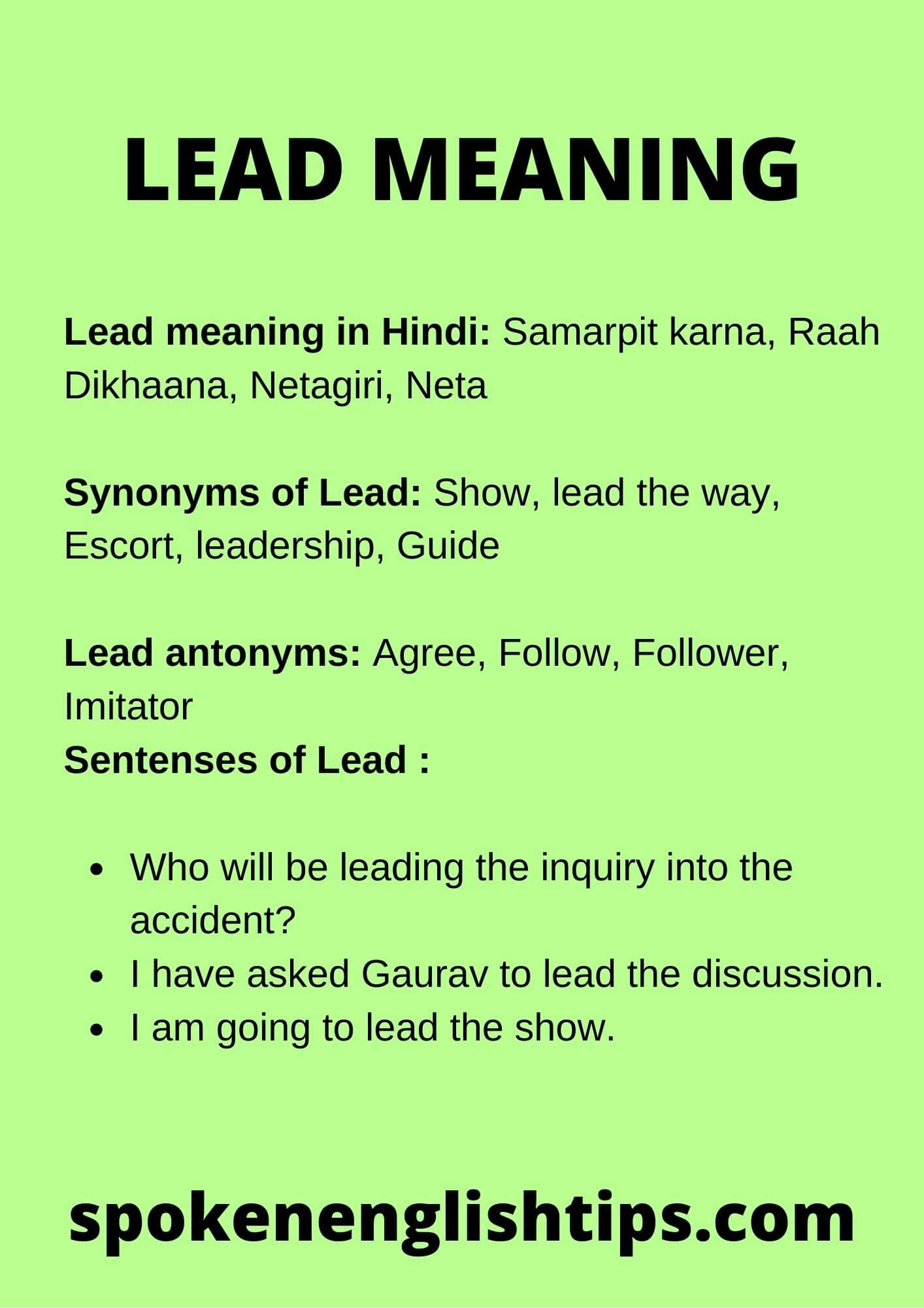 research lead meaning