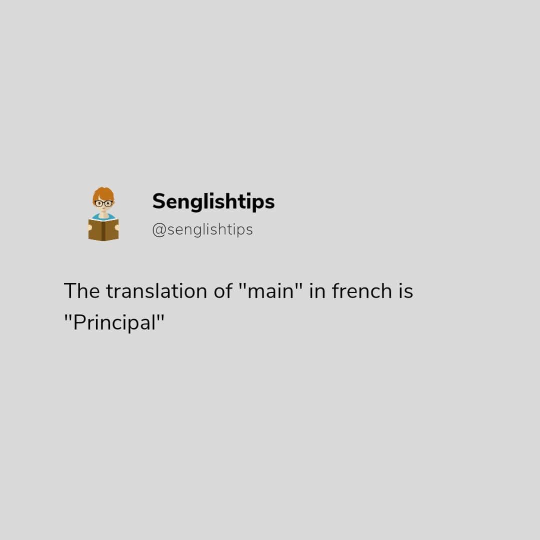 What Is The Main In French? Translation Of 