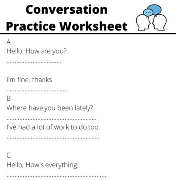 Speaking English conversation practice worksheets