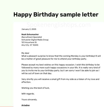 happy birthday letter