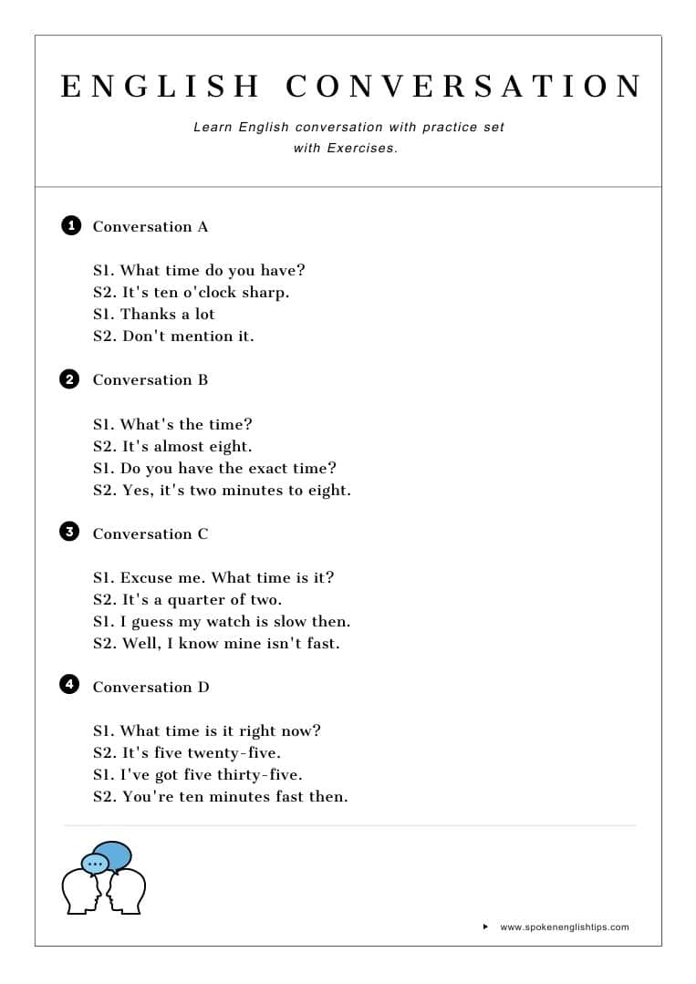 English conversation practice exercise 