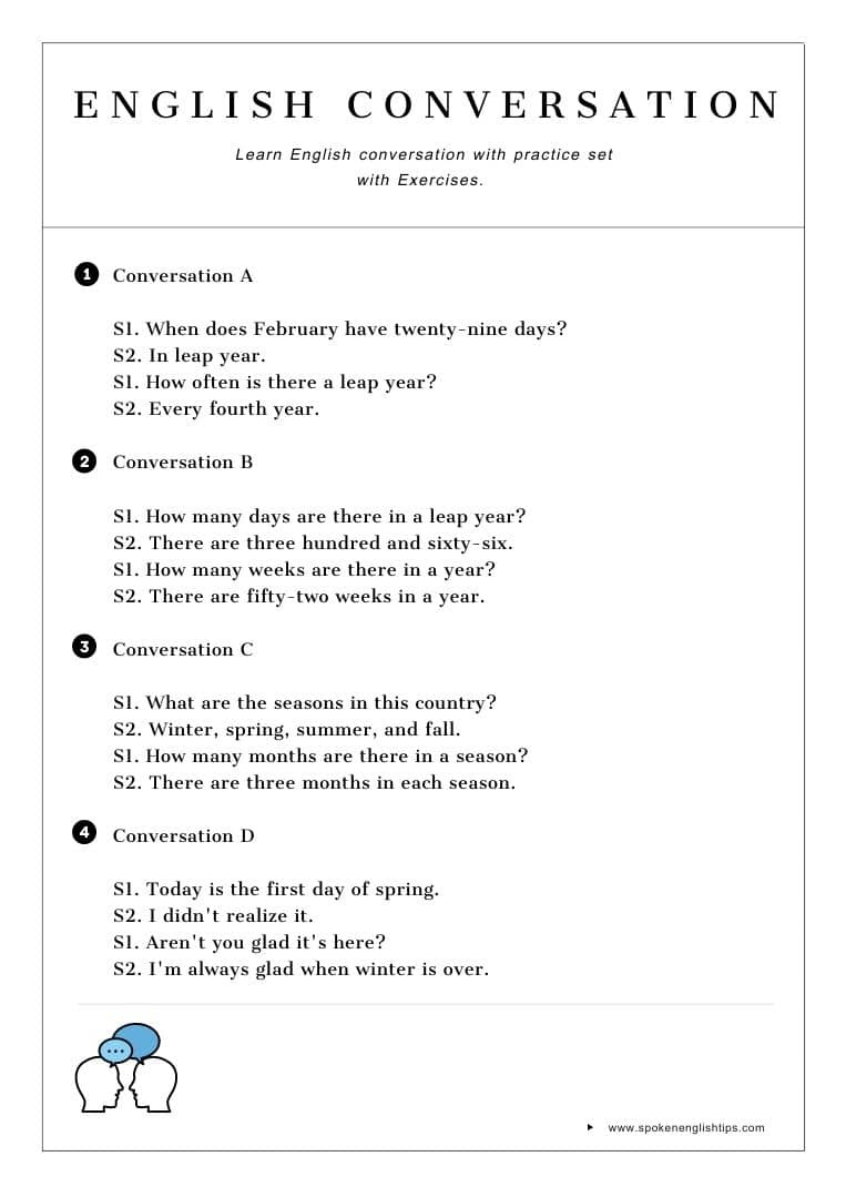 English conversation practice exercise