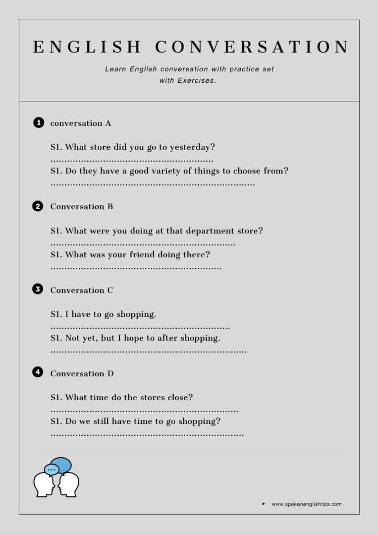 English Conversation Practice Exercise – Going Shopping 2024