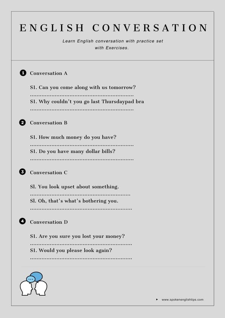 english conversation practice exercise a money problems