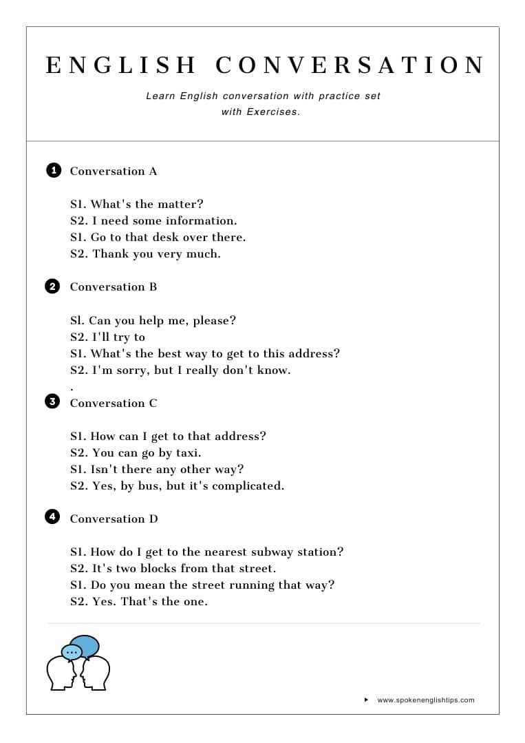 english conversation practice exercise getting information