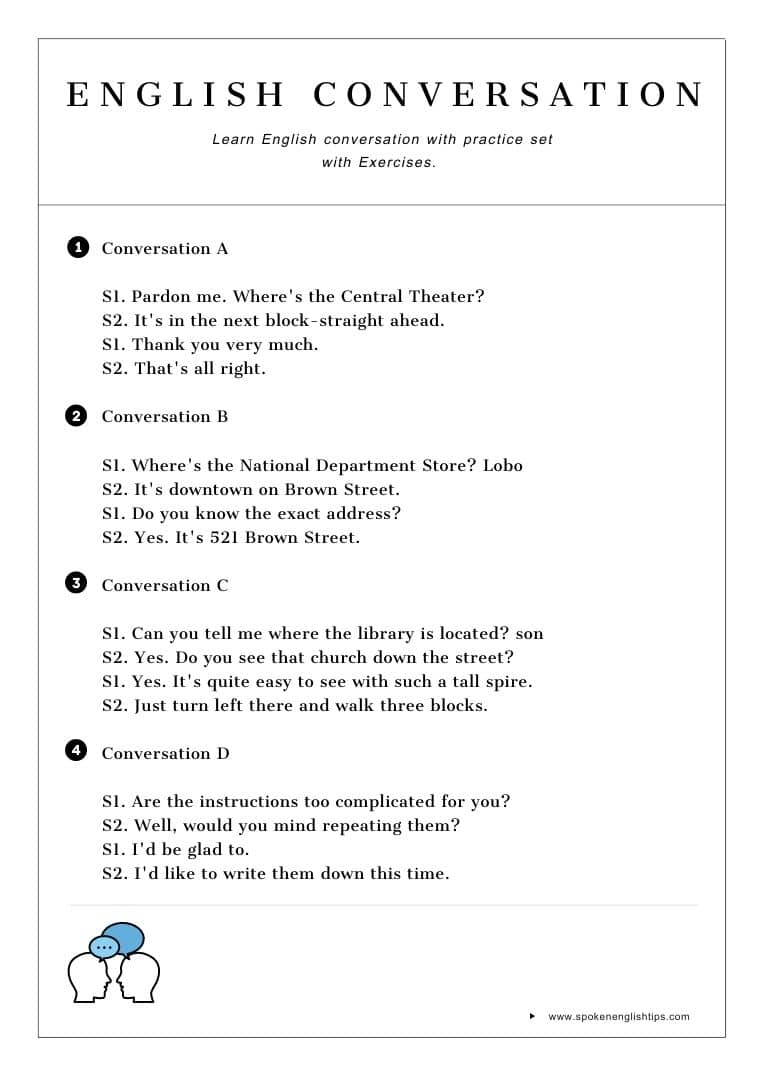 english conversation practice exercise finding direction