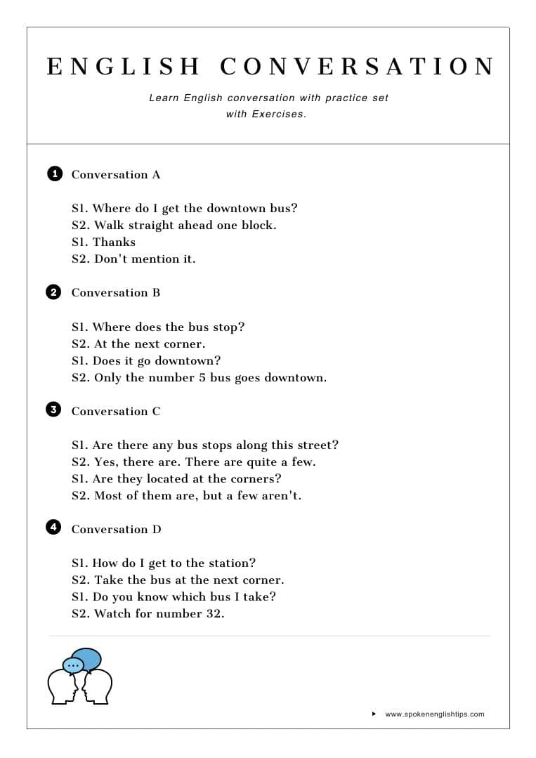 English conversation practice exercise