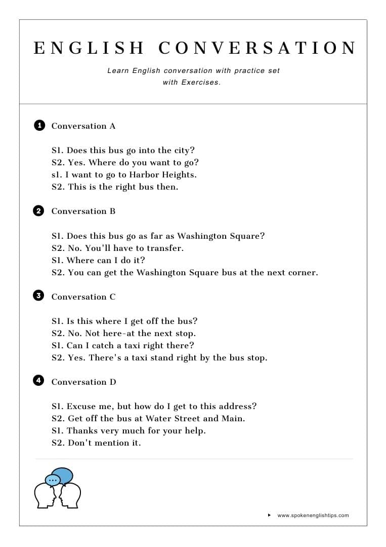 English conversation practice exercise 