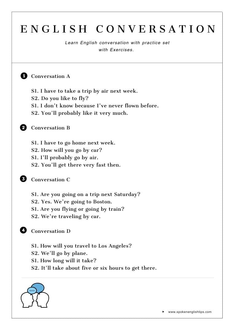 English conversation practice exercise