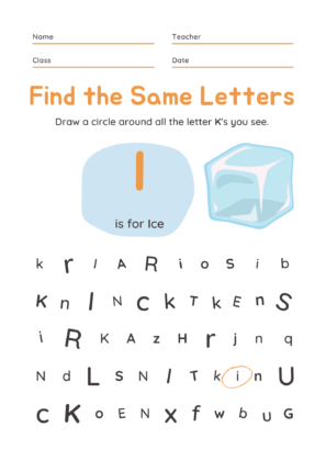Free Letter I Worksheets For Kindergarten - Spoken English Tips ( June ...