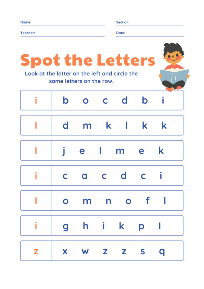 Free Letter I Worksheets For Kindergarten - Spoken English Tips ( June ...