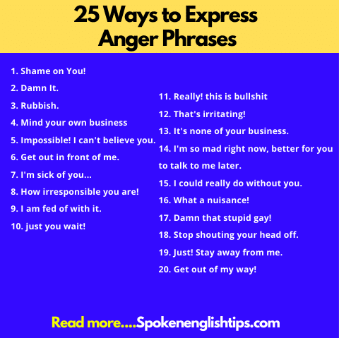 Expressing Your Anger Phrases In English Spoken English Tips