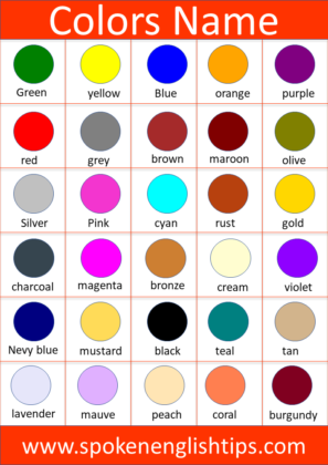 Colors Name In English With Pictures » SpokenEnglishTips.com