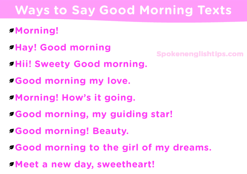 Ways to Say Good Morning Texts