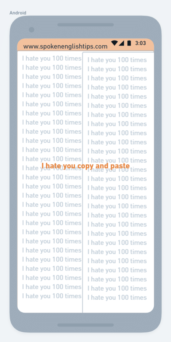 I Hate You 100 Times Copy and Paste with Emoji
