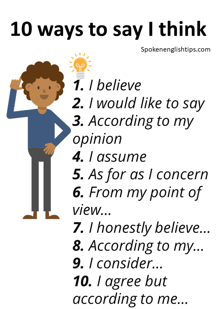 10 Ways to Say I Think, Express Your Opinion