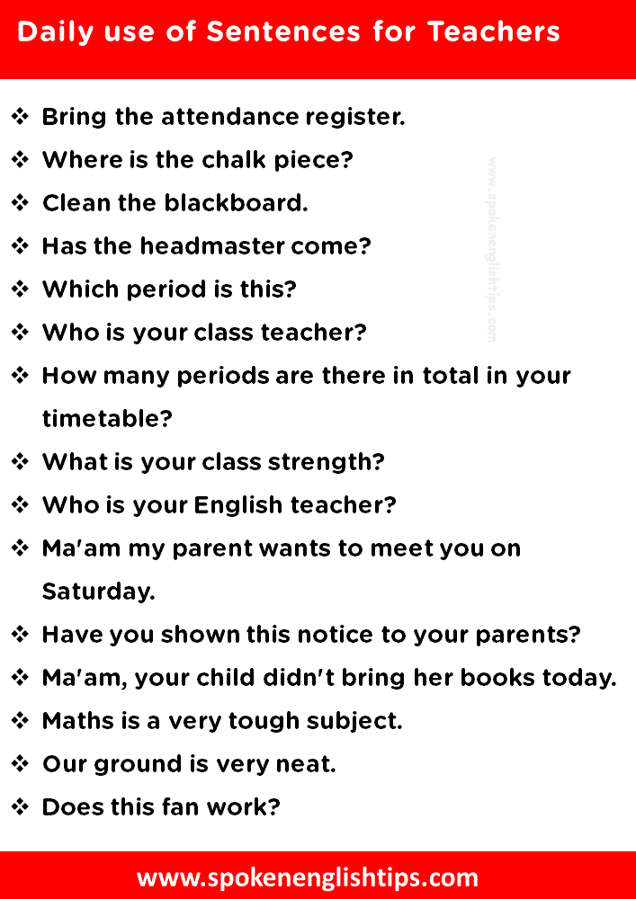 Daily use of English Sentences 