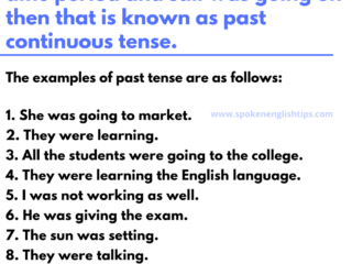 What is past continuous tense with examples?