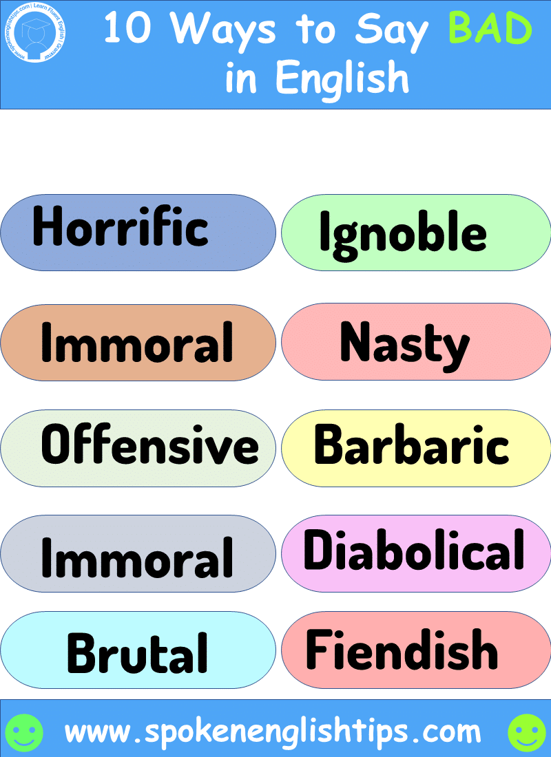 Different Words To Say Bad Word