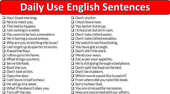 Daily Use English Sentences Spokenenglishtips Com