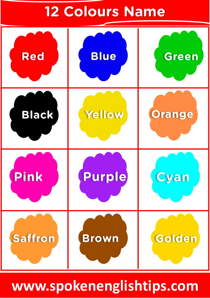 Colors And Their Names For Kids