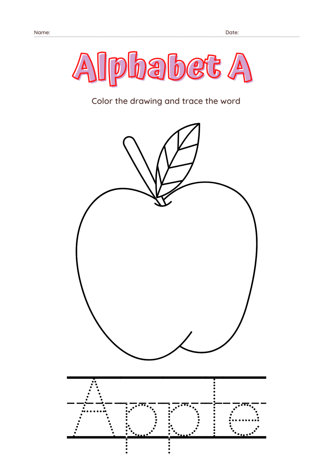 apple worksheets preschool