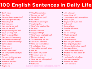 daily use of english sentences
