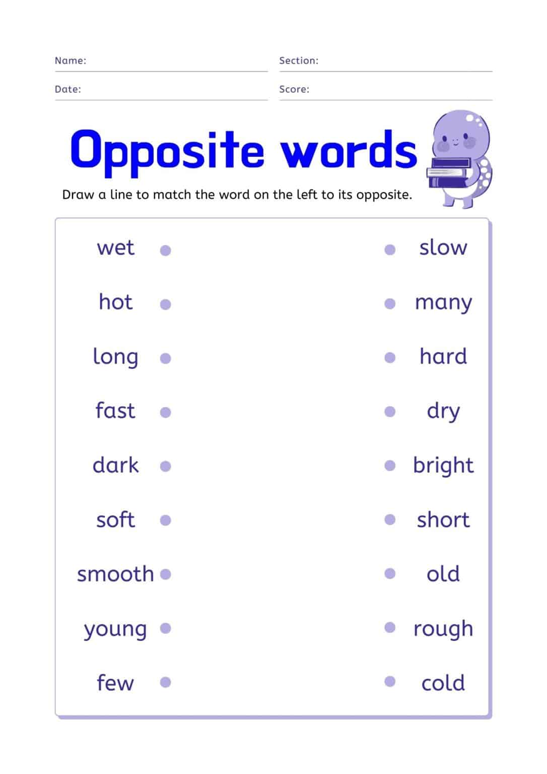 Matching Worksheets For Preschool - Spokenenglishtips