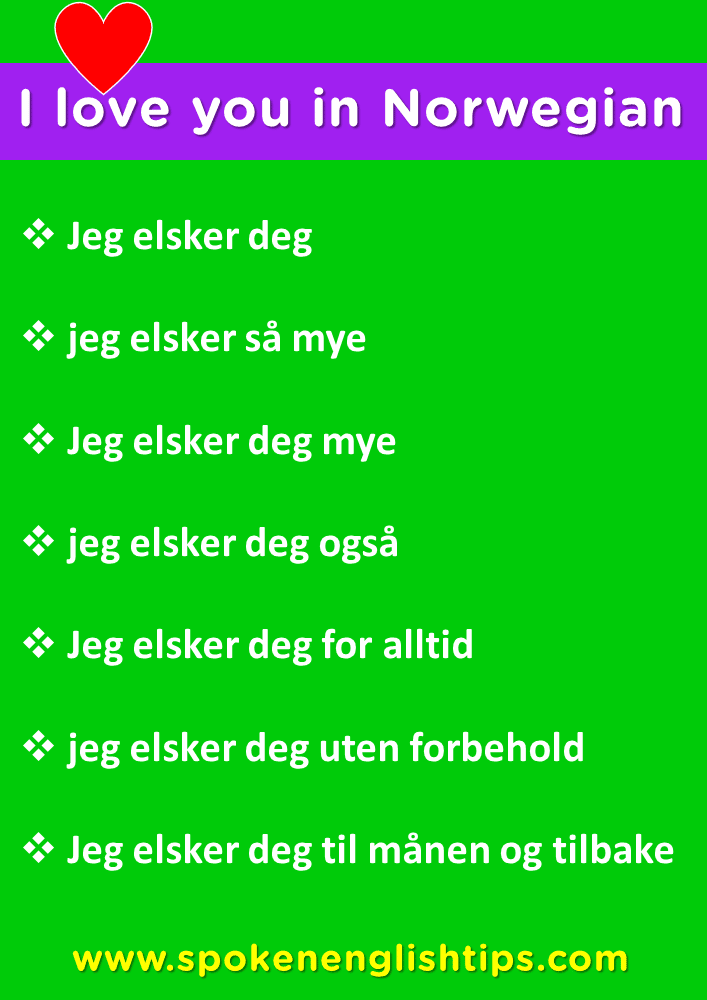 How to say I love you in Norwegian?