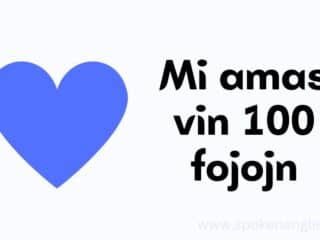 Mi amas vin 100 fojojn