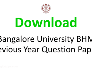 Bangalore University BHM Previous Year Question Papers