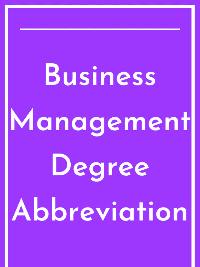 Business Management Degree Abbreviation