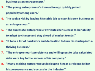 entrepreneur sentences