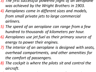 10 Lines On Aeroplane