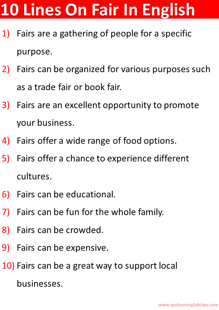 10 Lines On Fair In English
