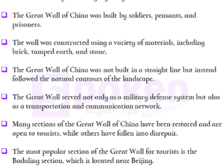 10 Lines On Great Wall of China