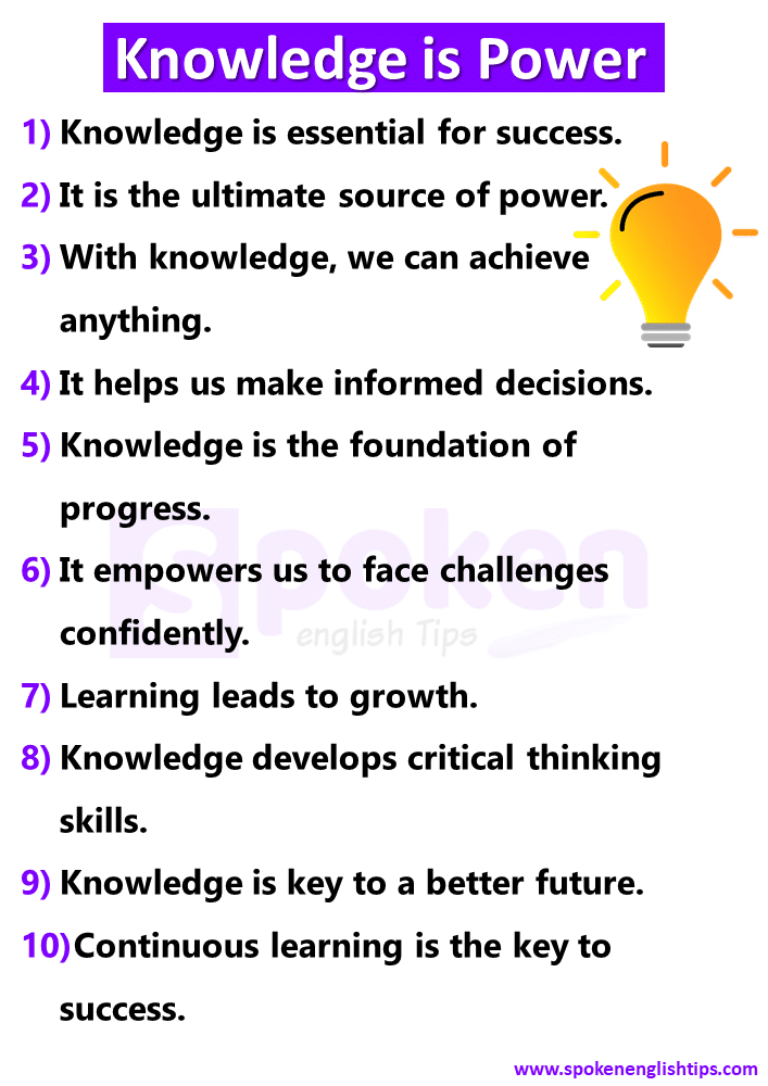 10 Lines On Knowledge Is Power