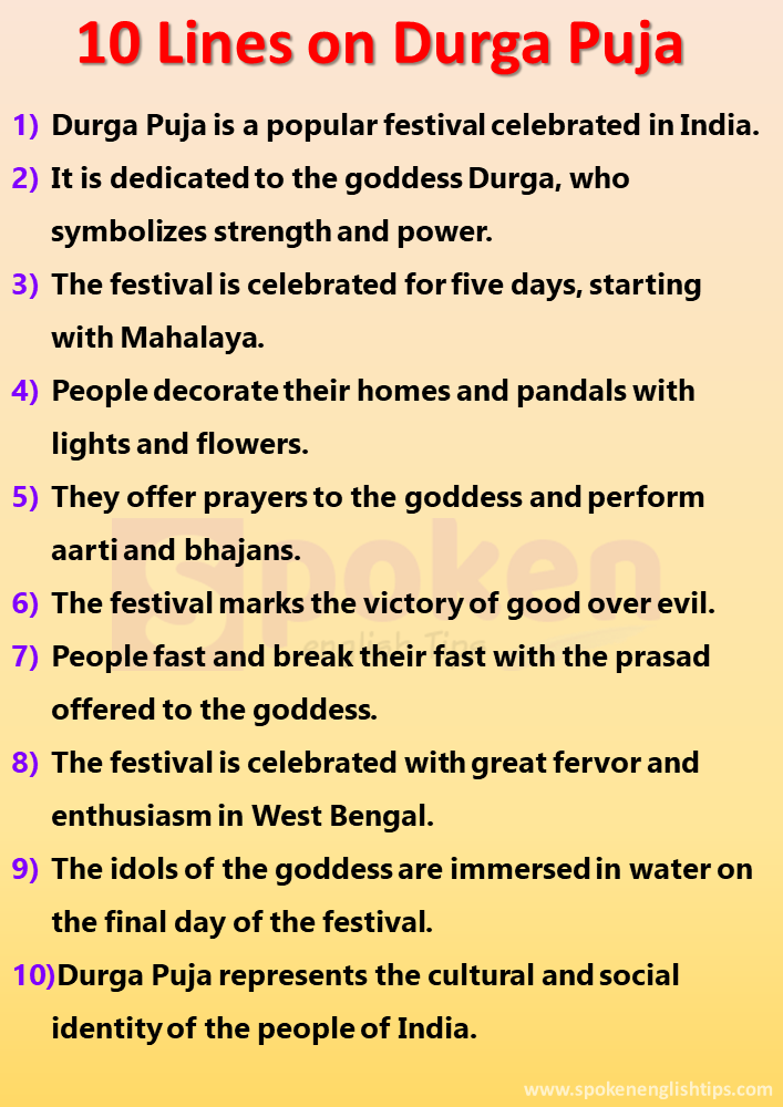 10 Lines on Durga Puja
