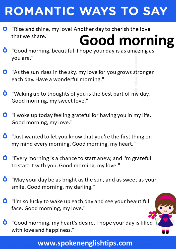 romantic ways to say good morning