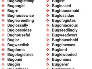 5 Letter Words Starting With BUG