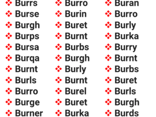 5 Letter Words Starting With Bur