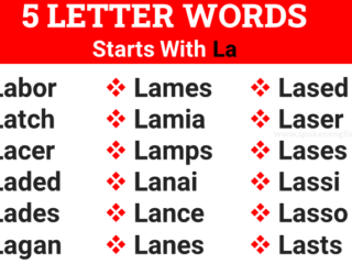 5 letter word starts with la