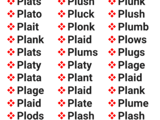 5 letter words with plat in them