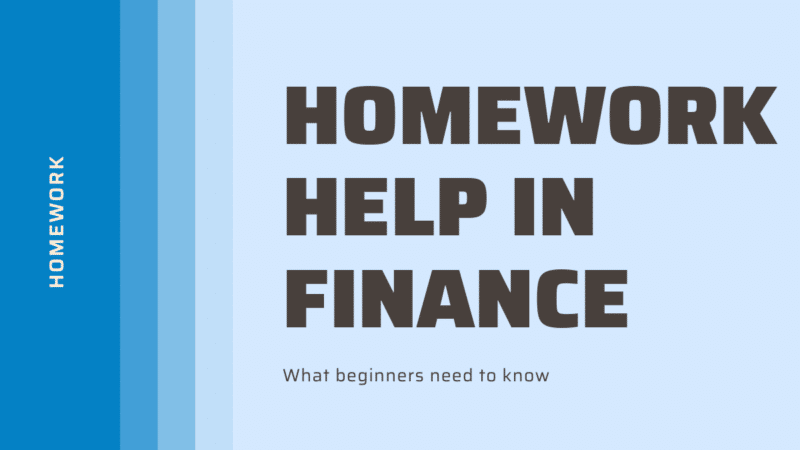 Homework Help in Finance