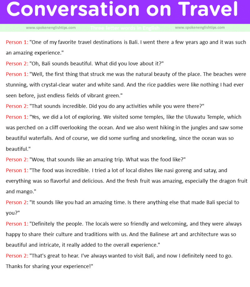 Conversation with stranger travelling