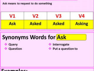 Ask verb forms