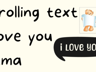 scrolling text i love you nama
